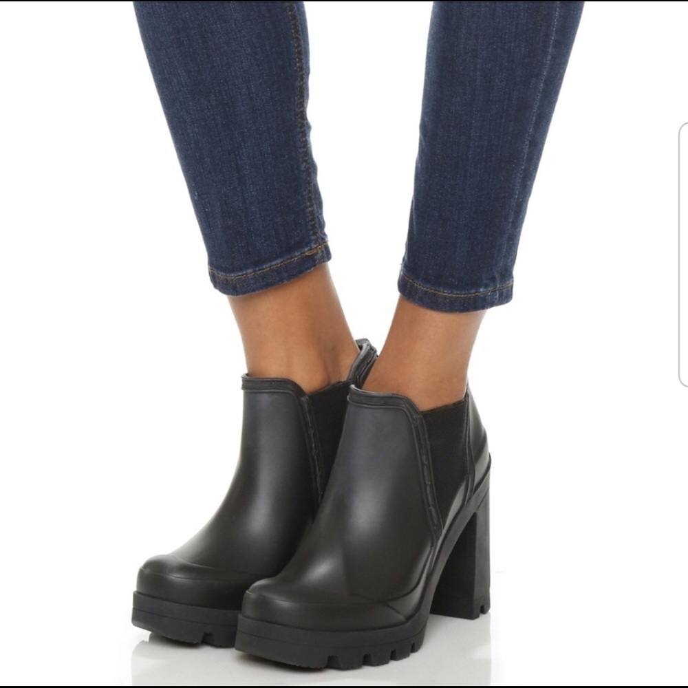 Hunter Original High Heel Platform Rain Booties